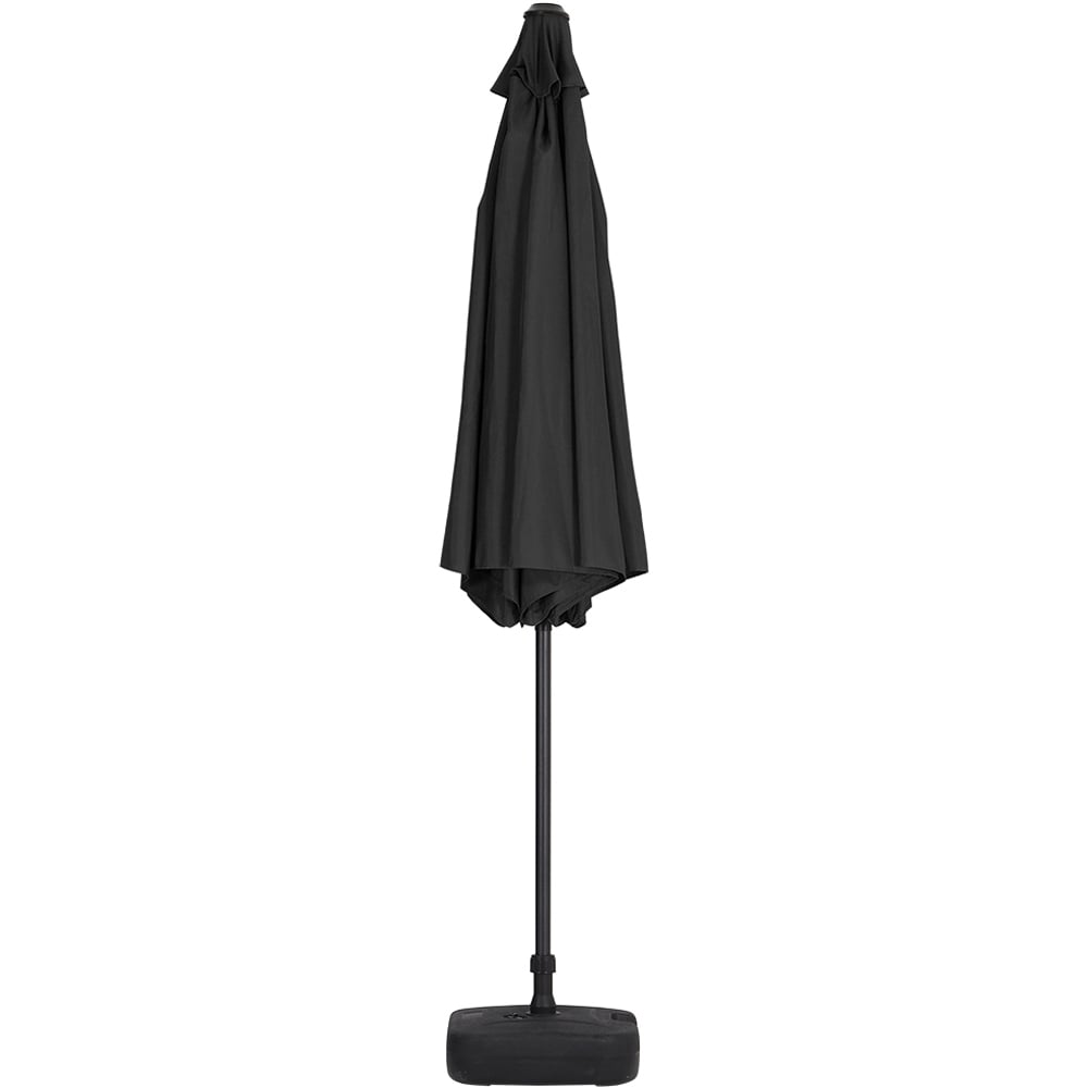 Living and Home Black Round Crank Tilt Parasol with Plastic Fillable Base 3m Image 3
