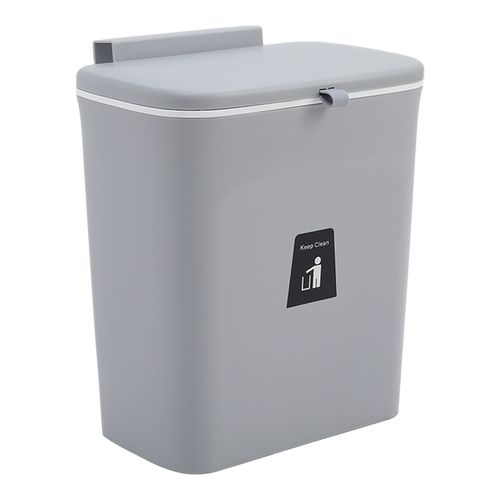 Living and Home Trash Bin with Inner Bucket Grey Image 2