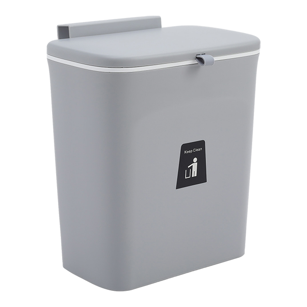 Living and Home Grey Trash Bin with Inner Bucket 9L Image 2