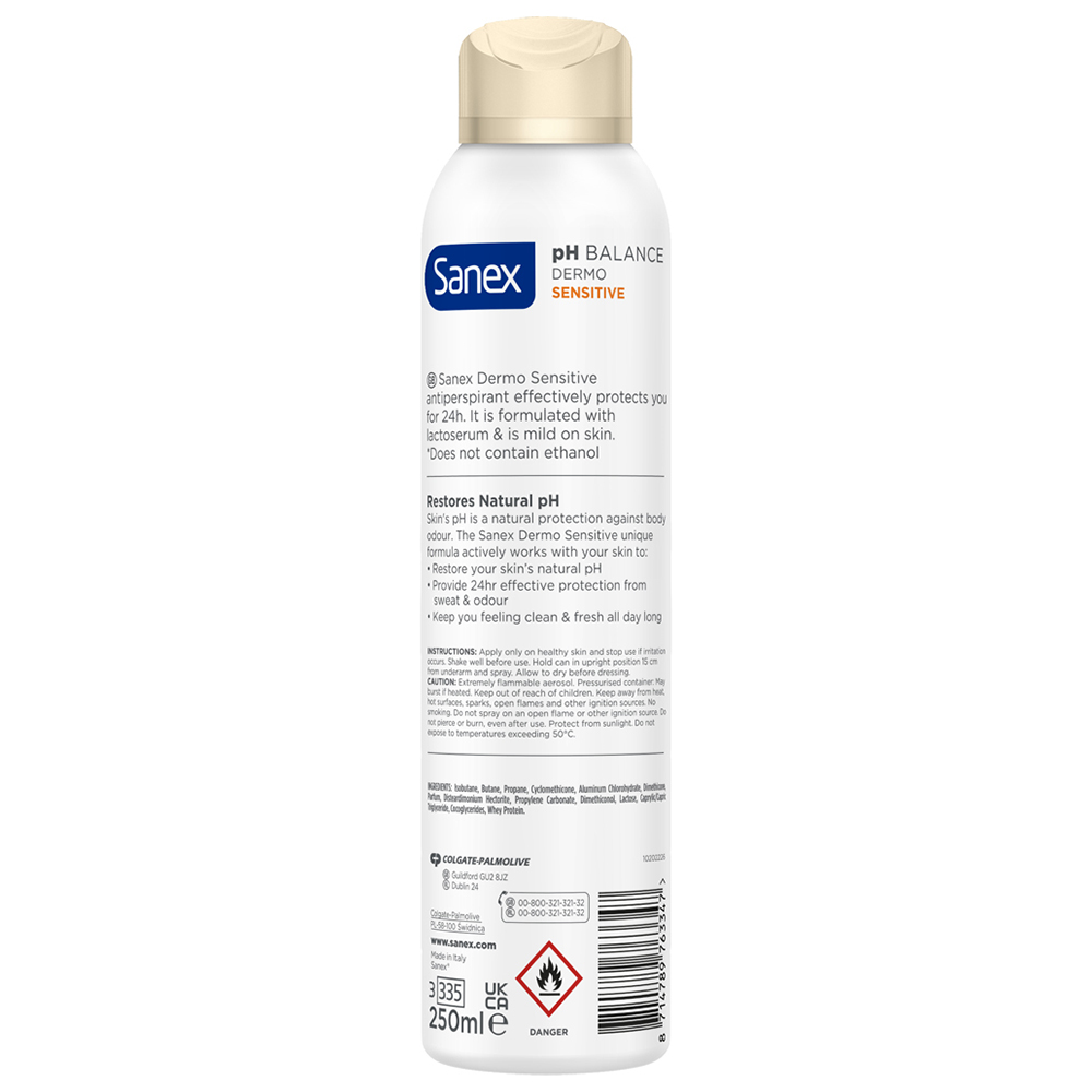 Sanex Dermo Sensitive Antiperspirant Deodorant Spray 250ml Image 4