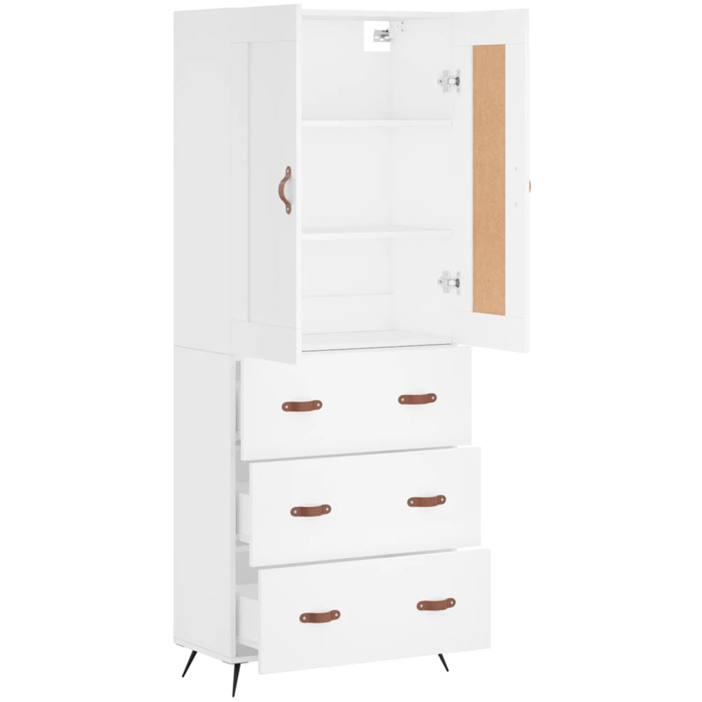 vidaXL 2 Door 3 Drawer White Slim Highboard Image 4