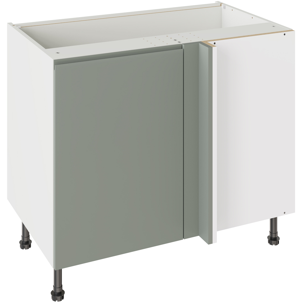 Kitchen Kit J-Pull Matt Sage Green Blind Corner Base Kitchen Cabinet Flatpack 1000mm Image 1