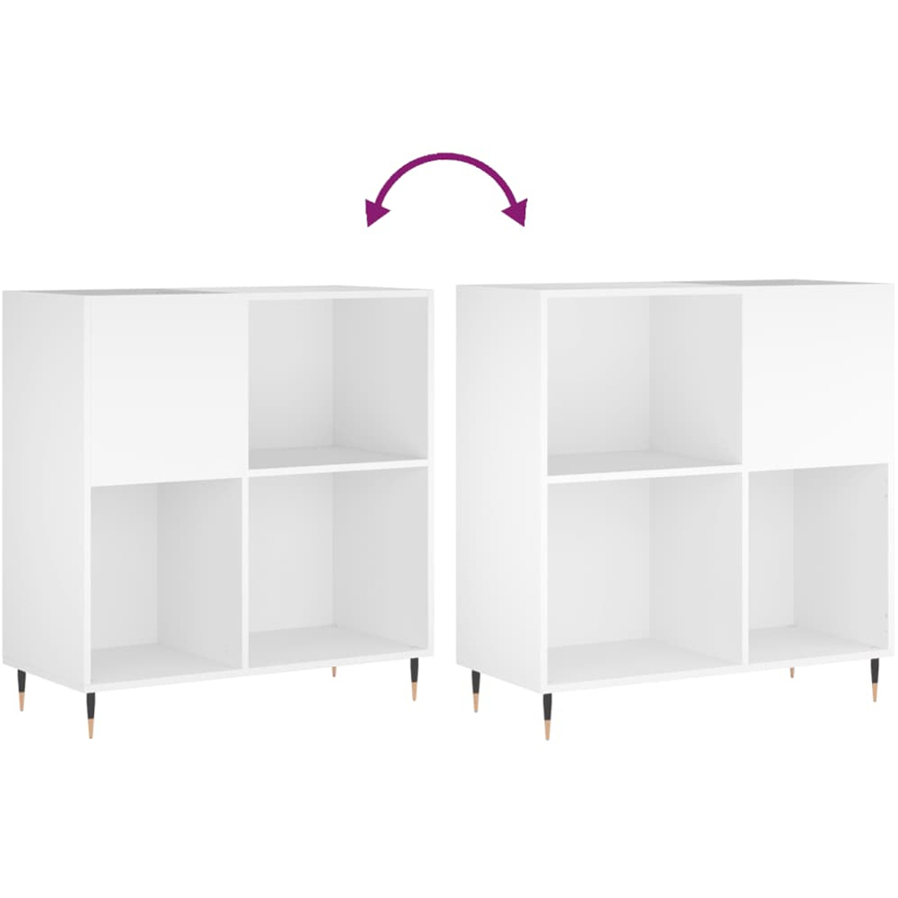 vidaXL 3 Shelf White Record Cabinet Image 7