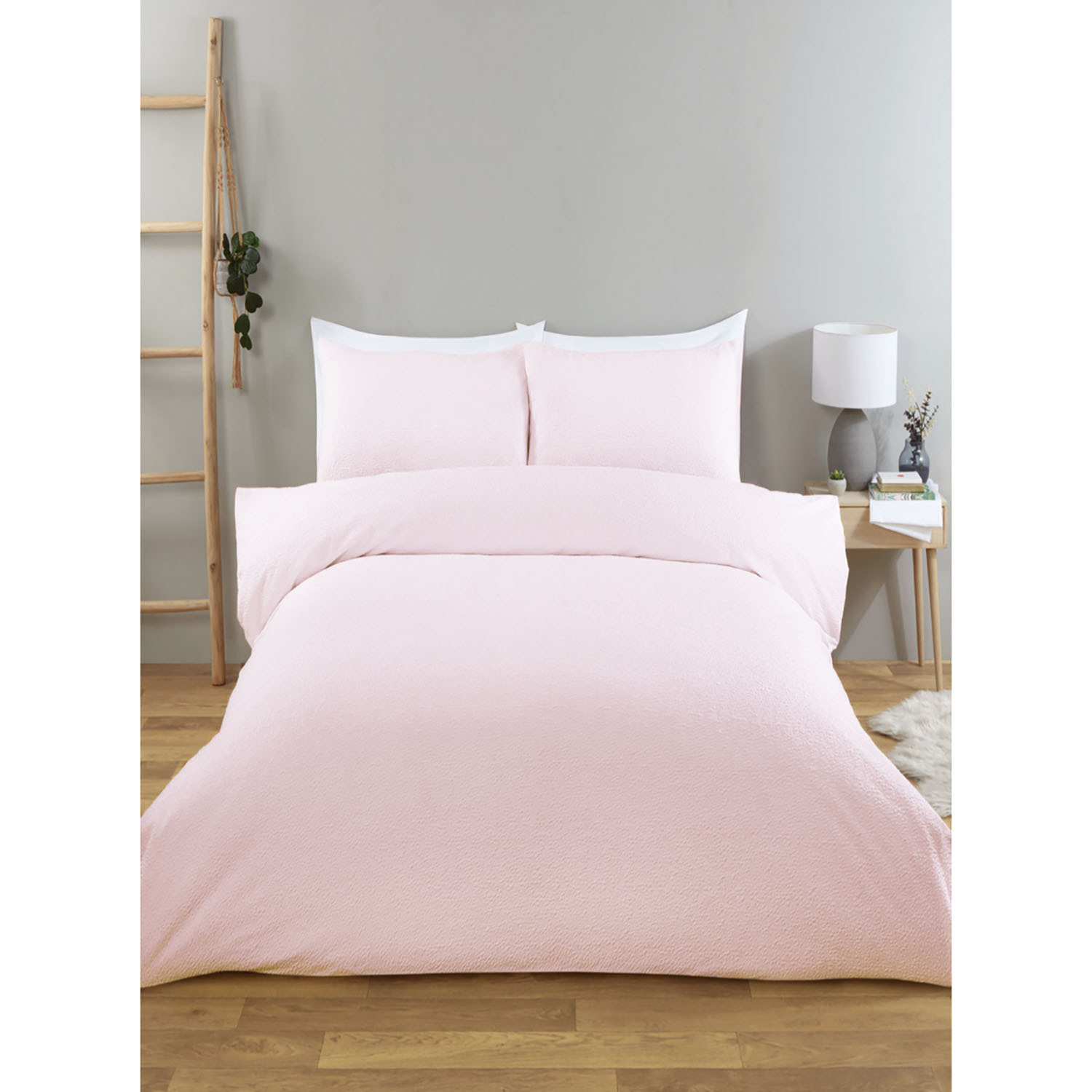 Elise Crinkle Duvet Set - Pink / King Image 2