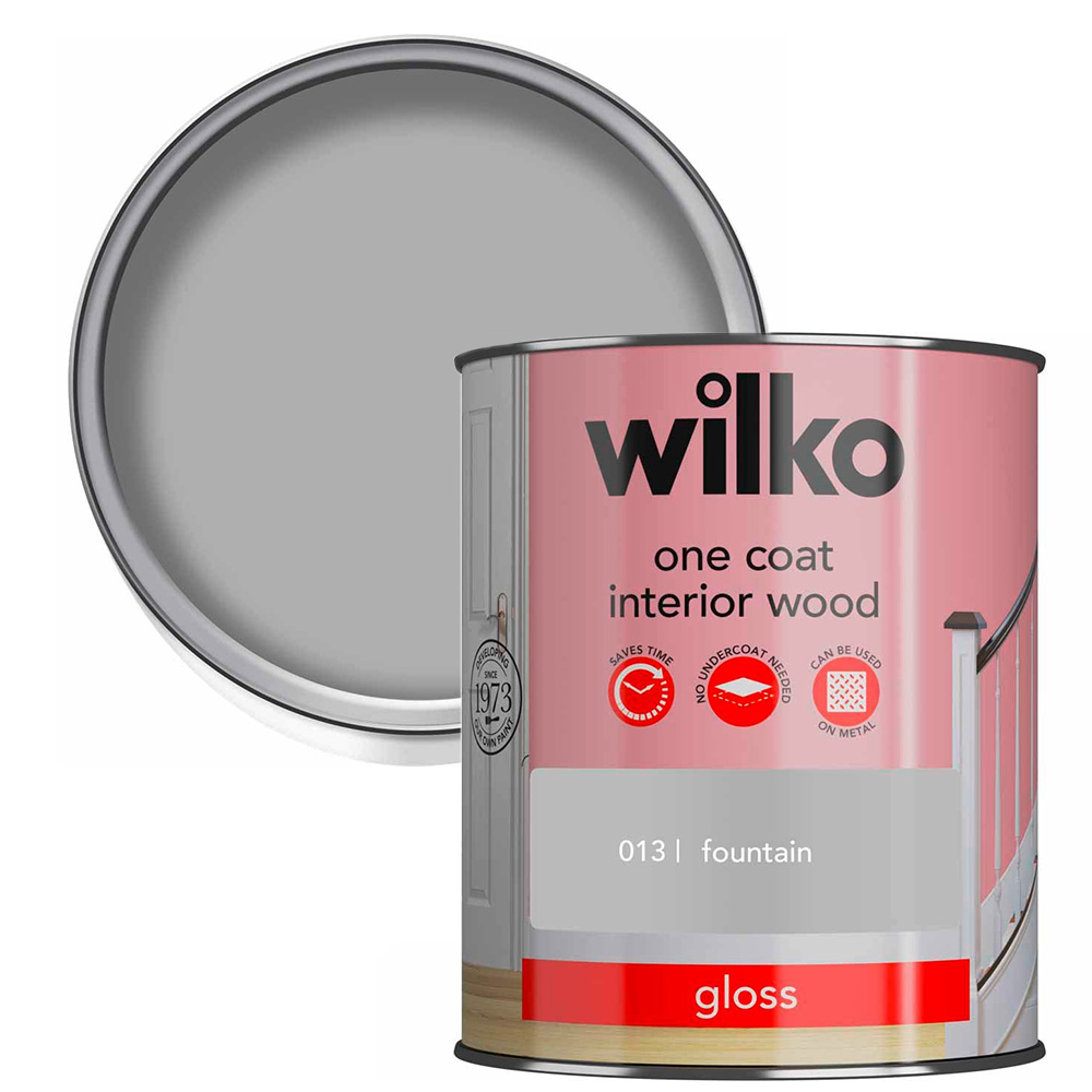 Wilko One Coat Interior Wood Fountain Gloss Paint 750ml Image 1