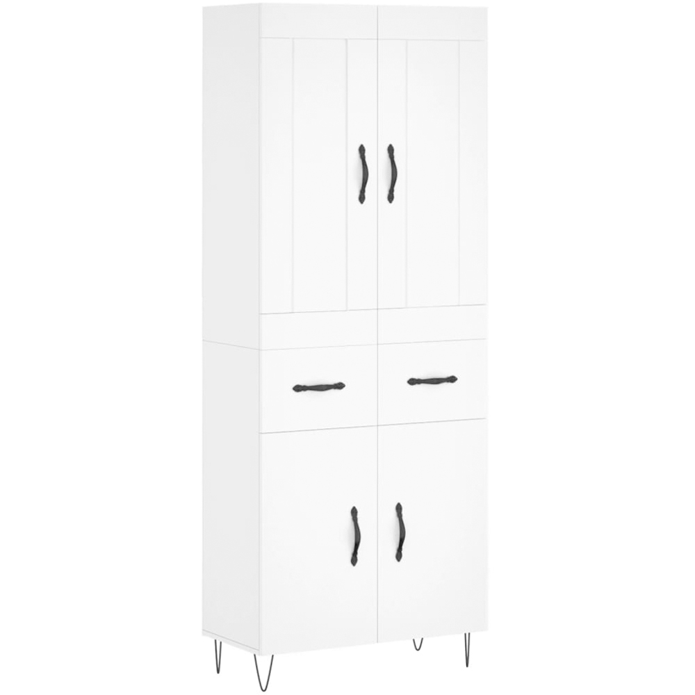 vidaXL 4 Door 2 Drawer 7 Shelf White Highboard Image 2