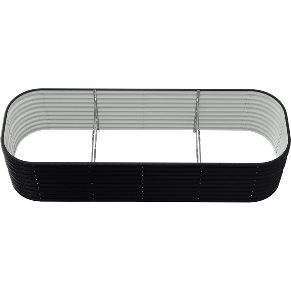 Living and Home Anthracite Oval Galvanised Steel Raised Garden Bed 240 x 56cm Image 7