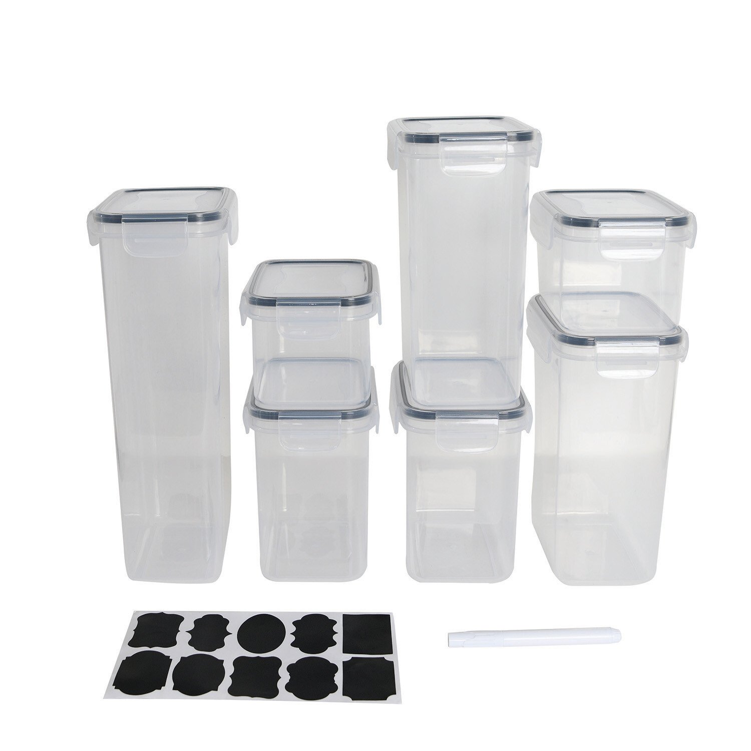 My Kitchen 7 Piece Airtight Food Containers with Stickers Image 1