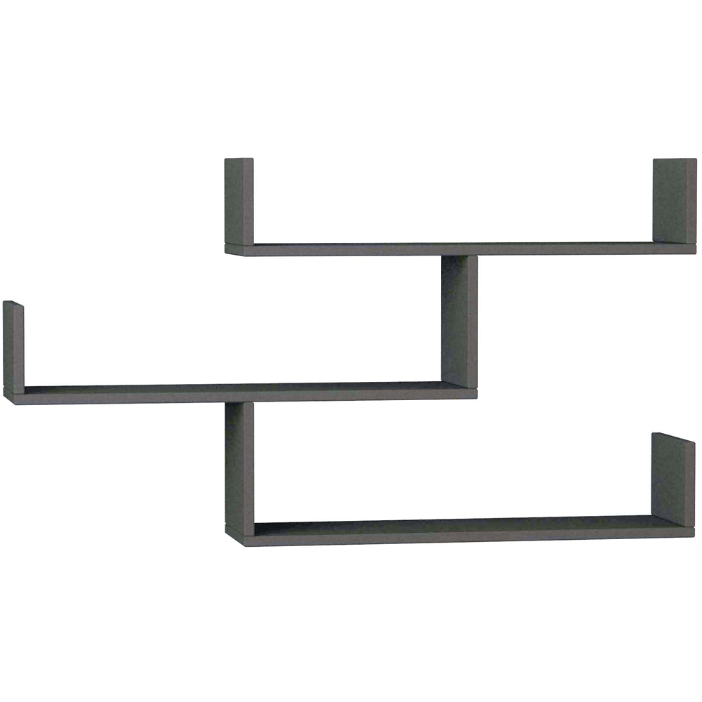 Decortie Tibet 3 Shelf Anthracite Wall Mounted Bookcase Image 2