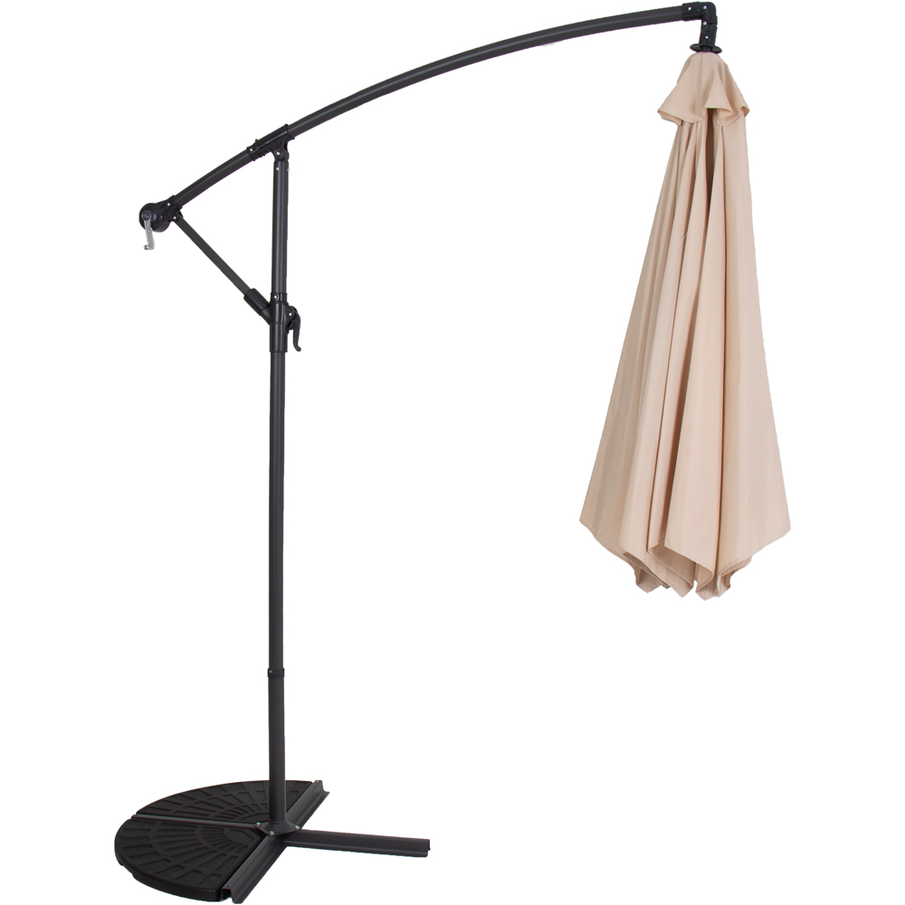Charles Bentley Beige Hanging Cantilever Parasol 3m Image 5