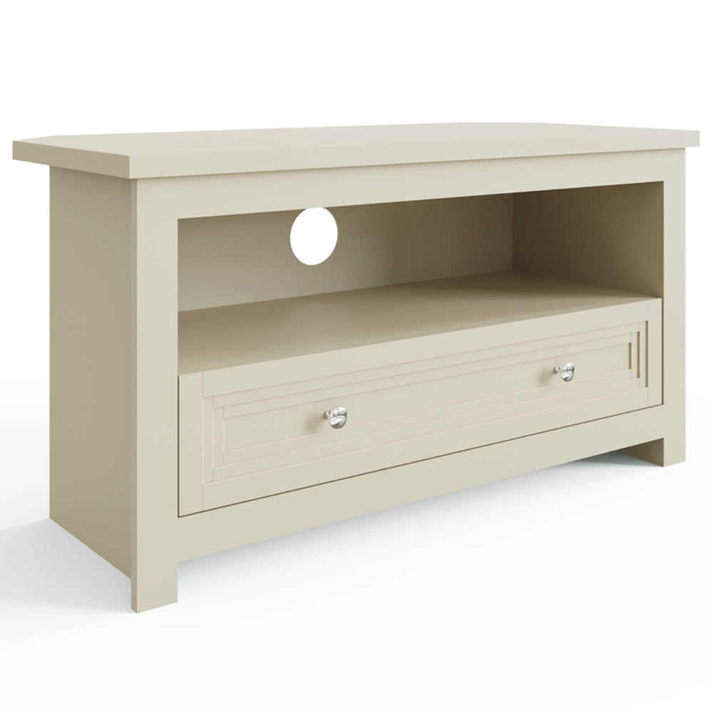 GFW Oakley Single Drawer Single Shelf Stone Corner TV Unit Image 2