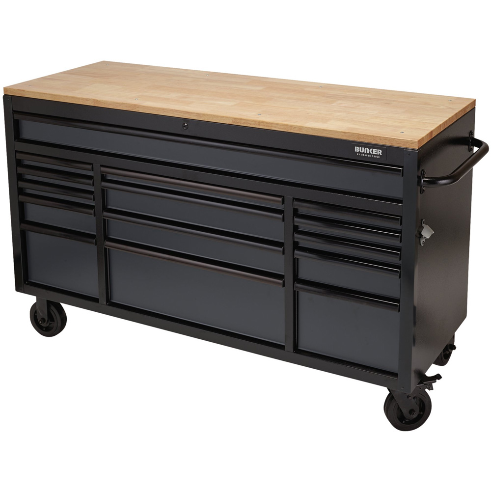 BUNKER 61 inch 15 Drawer Black Roller Tool Chest Image 1