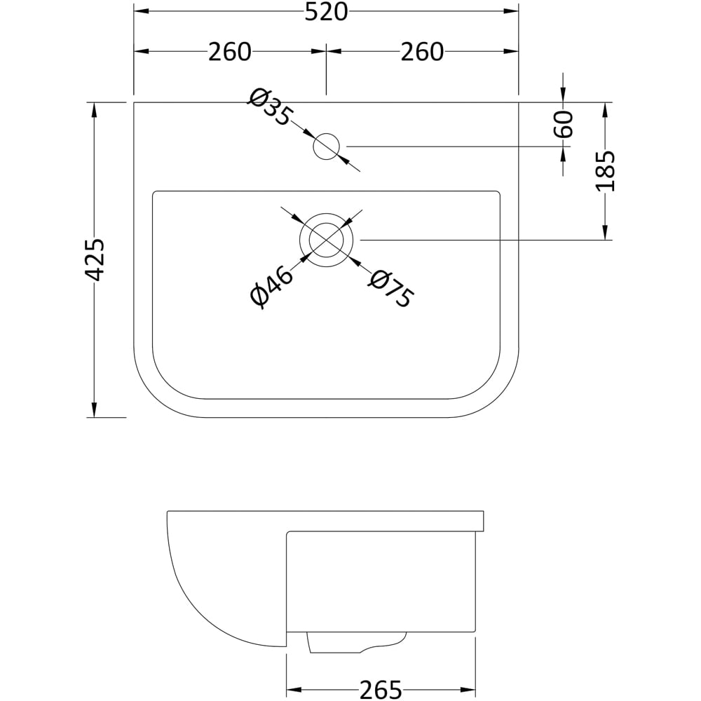 Hudson Reed Fossil Semi Recessed Basin Image 2