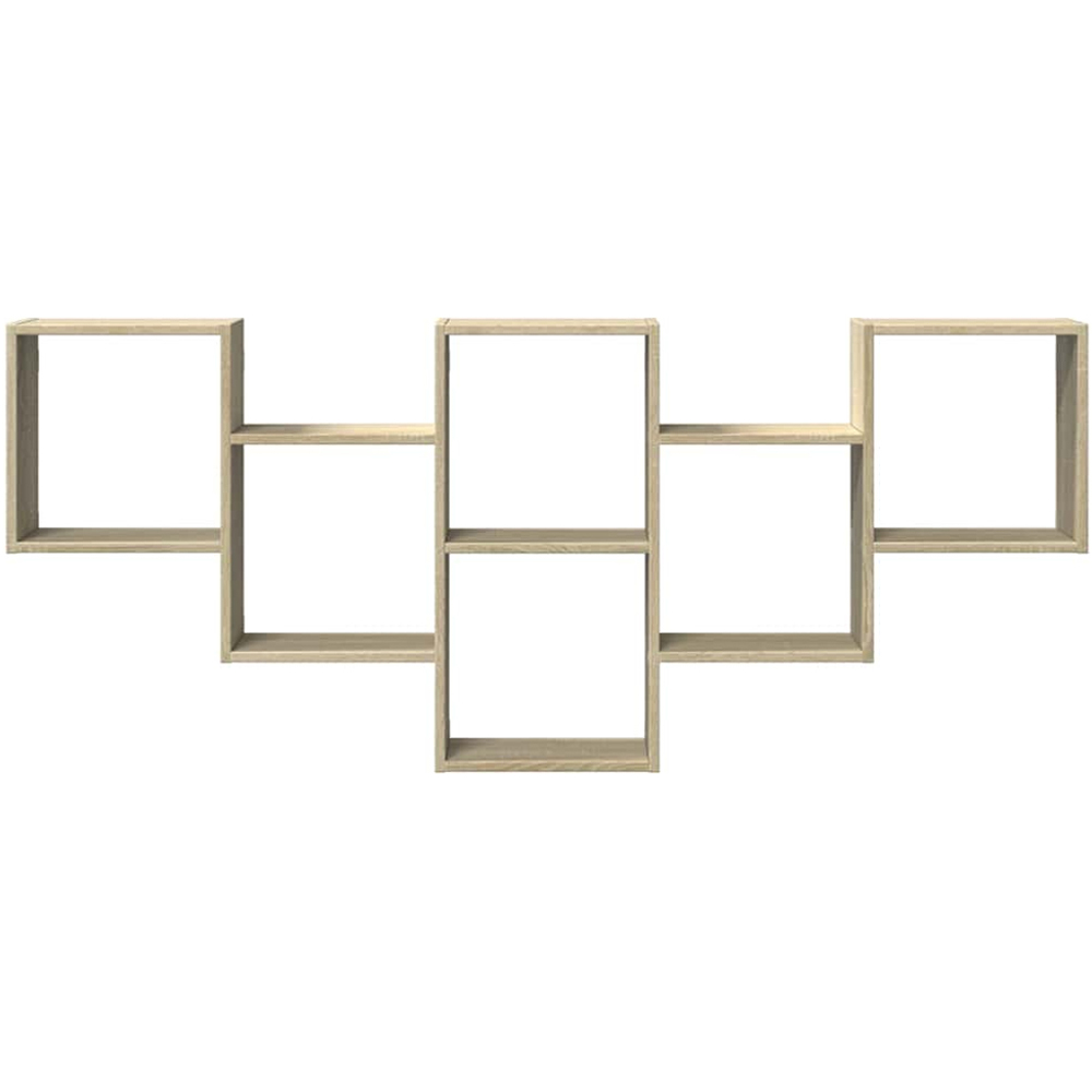 vidaXL 8 Shelf Sonoma Oak Floating Wall Shelf Image 3