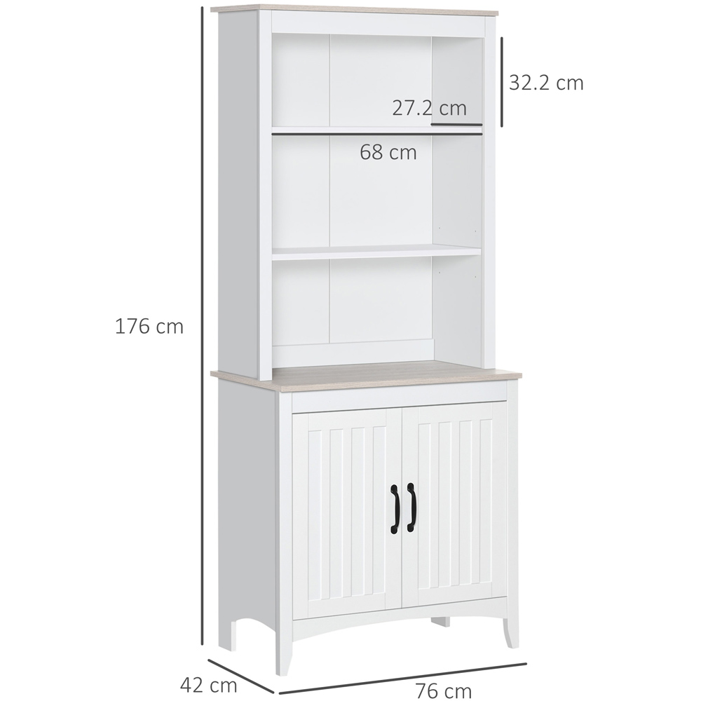 Portland Double Door 3 tier White Kitchen Storage Cabinet Image 7