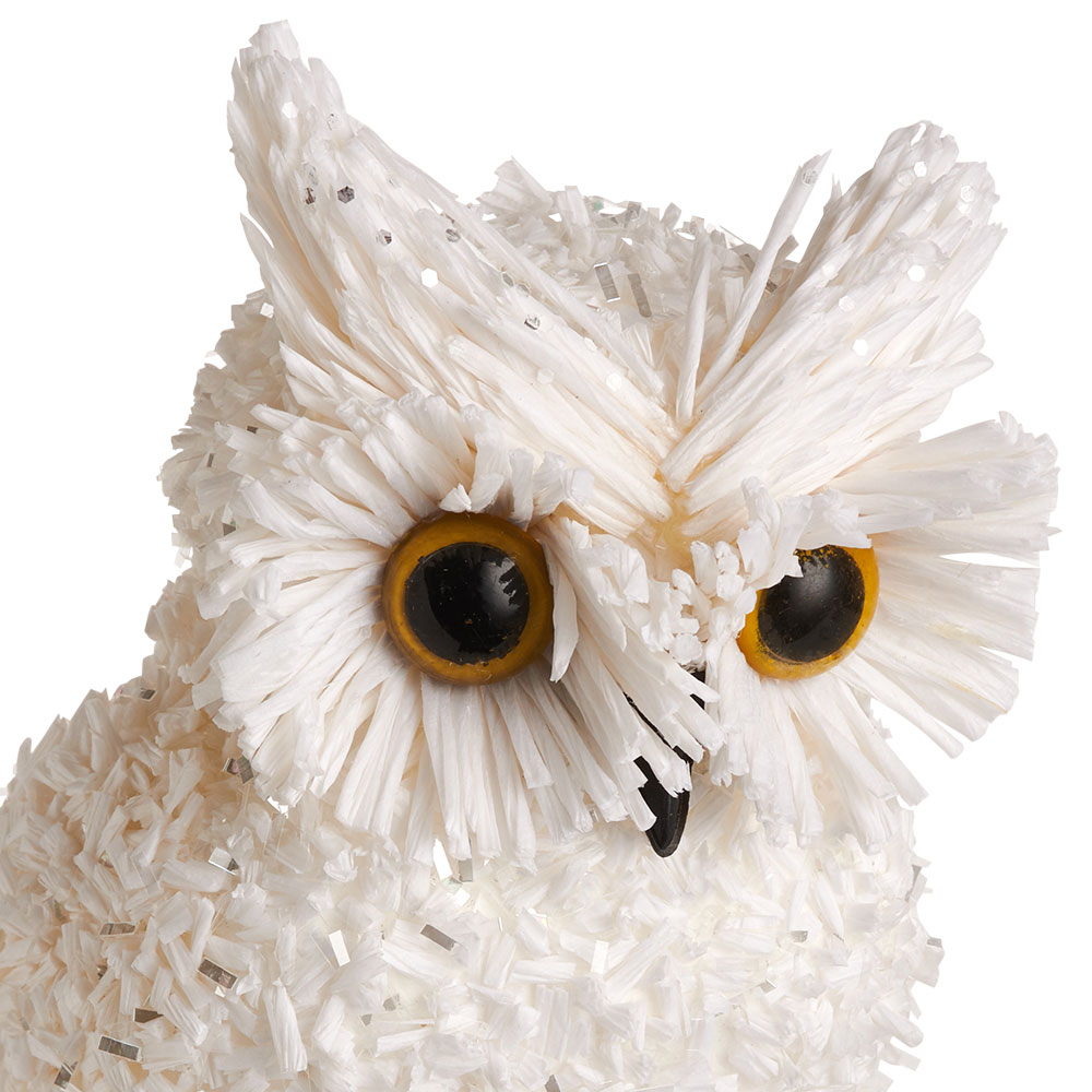 Wilko Glitters Snowy Owl Tree Ornament Image 3