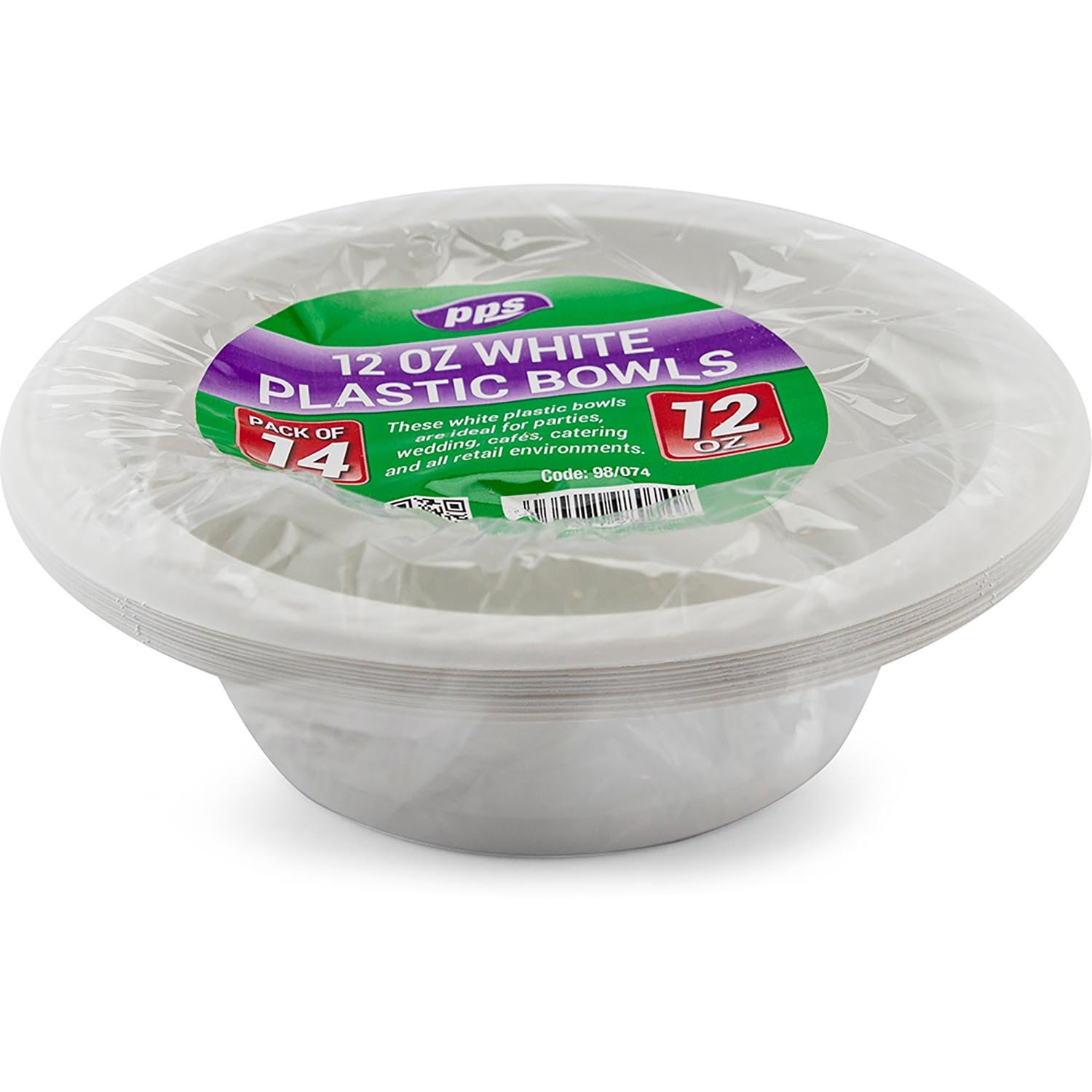 White Plastic Bowl 14 Pack Image