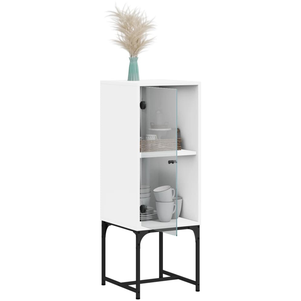 vidaXL Single Door White Side Cabinet Image 4