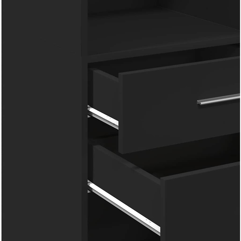vidaXL 2 Drawer 3 Open Shelf Black Highboard Image 8
