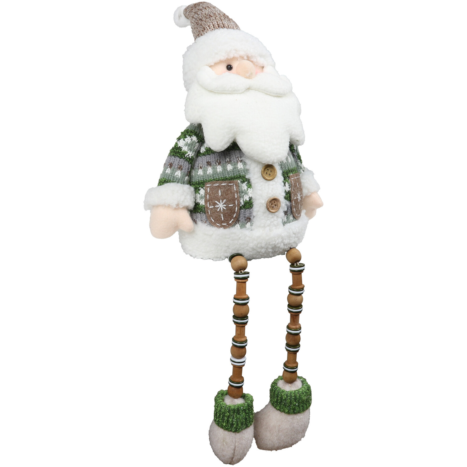 Shelf Sitting Tartan Santa or Snowman - Green Image 7