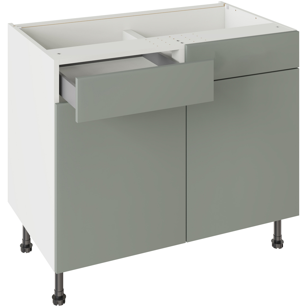 Kitchen Kit Slab Supermatt Agave Green Drawerline Base Cabinet 1000mm Image 1