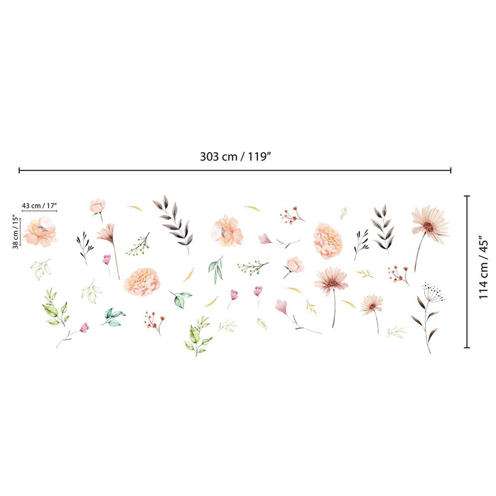 Walplus Delicate Watercolour Flower Theme Wall Stickers Image 6