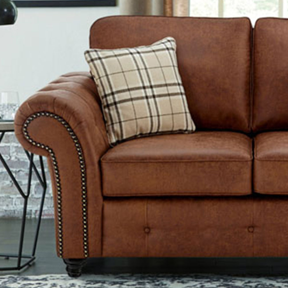 Portland Oakana Luxury 2 Seater Brown Leather Sofa Image 2
