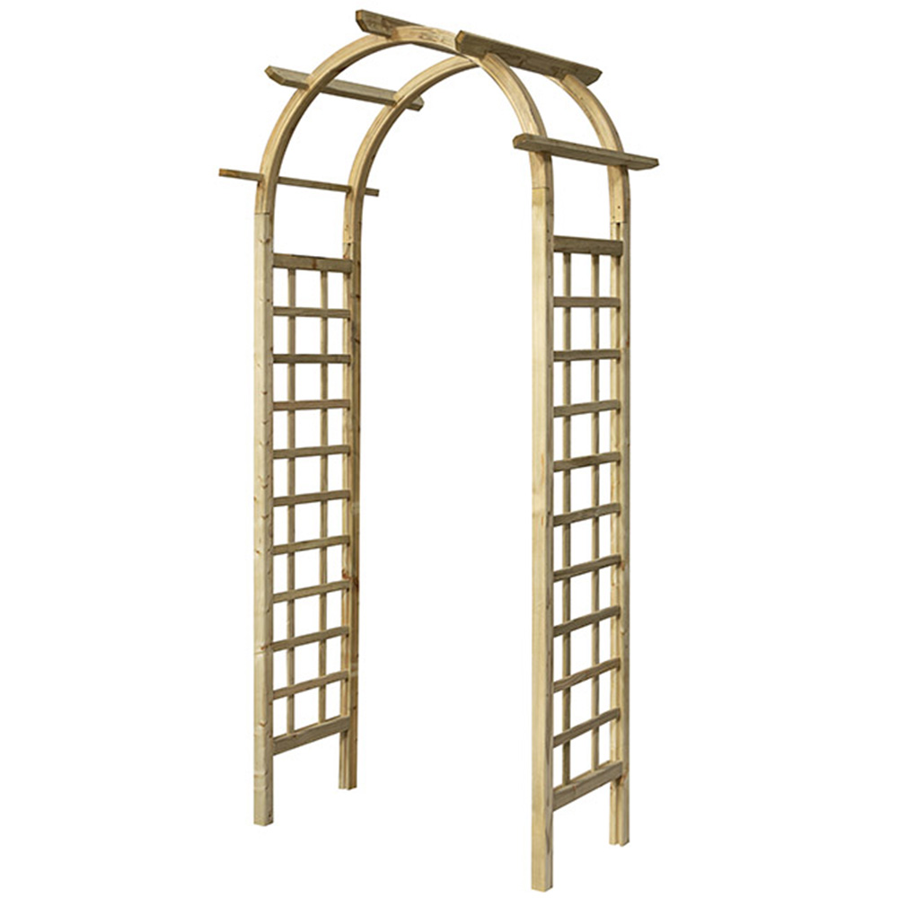 Rowlinson Chester 3 x 2ft Natural Arch with Trellis Sides Image 2