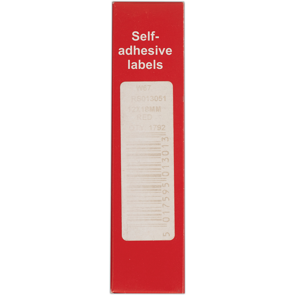 Blick Red Rectangular Self Adhesive Label in Dispenser 12 x 18mm 1792 Pack Image 4