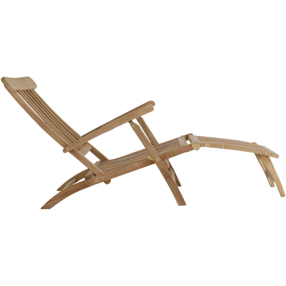 Charles Bentley Teak Steamer Sun Lounger Image 3