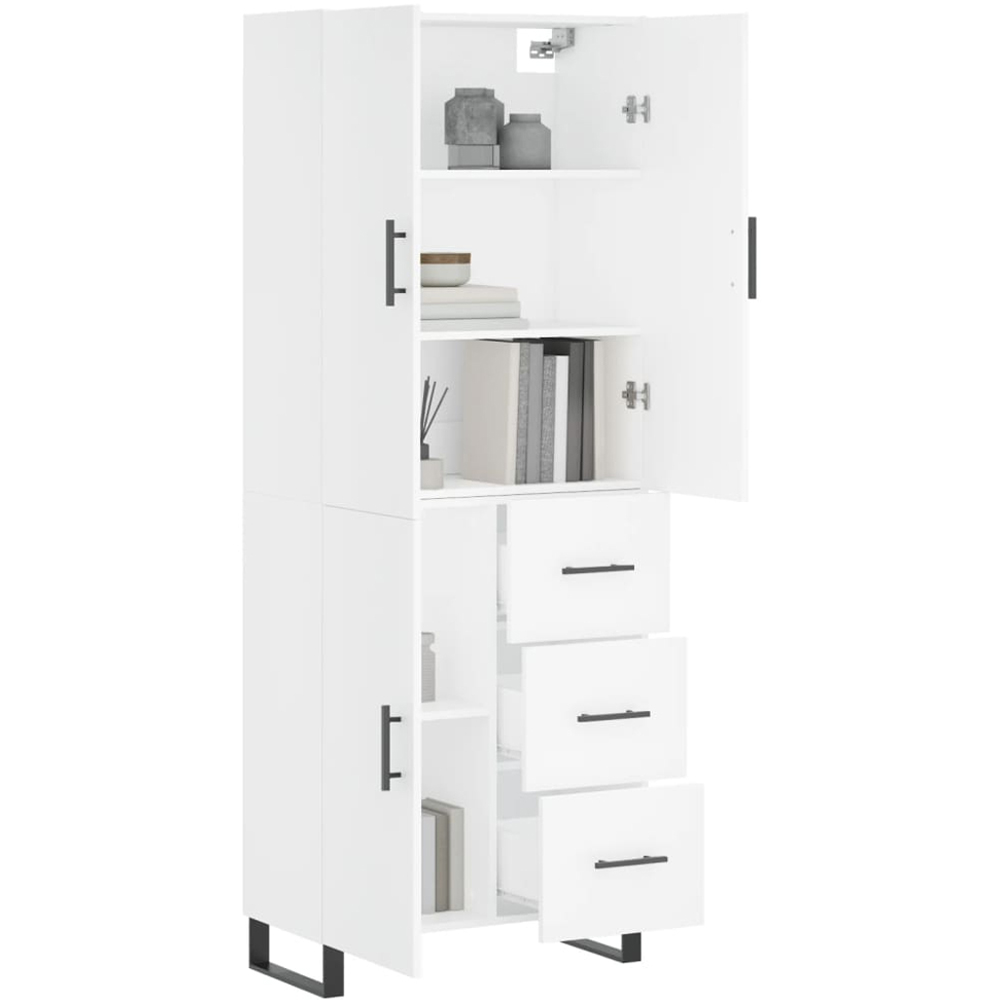 vidaXL 3 Door 3 Drawer White Highboard Image 3
