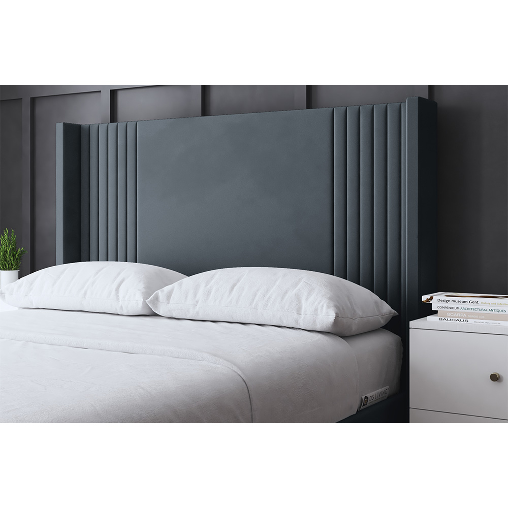 DS Living Elara Small Double Steel Winged Panel Bed Frame with Headboard Image 3