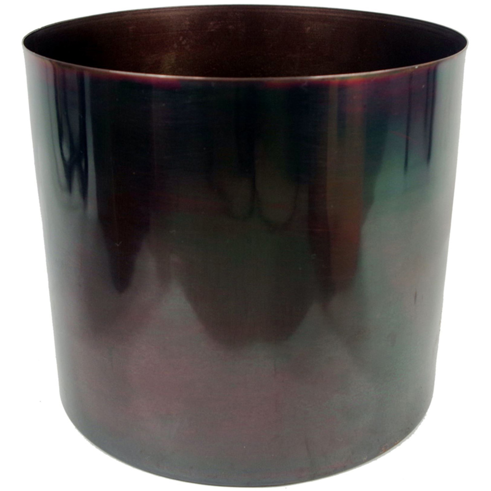 Leaf Medium Gold Metal Planter Stand and Iridescent Rainbow Planter Set 38.5 x 18cm Image 2
