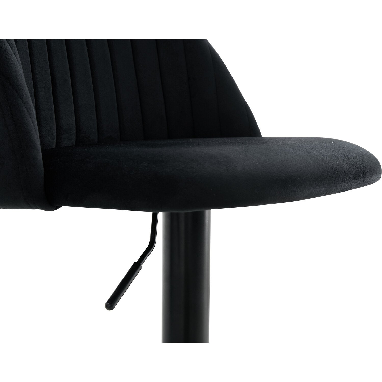 Cosmo Black Velvet Height Adjustable Swivel Bar Stool Image 5