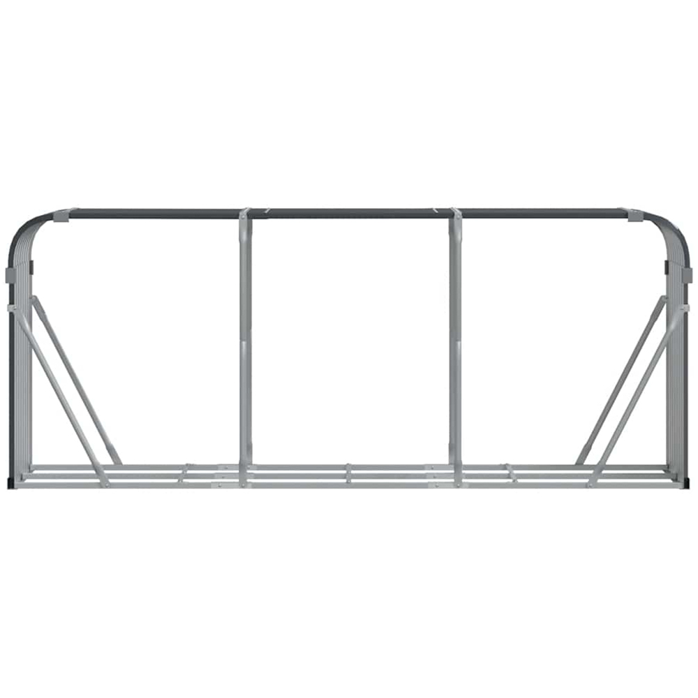 vidaXL Anthracite Galvanised Steel Firewood Log Holder 100 x 234 x 45cm Image 3