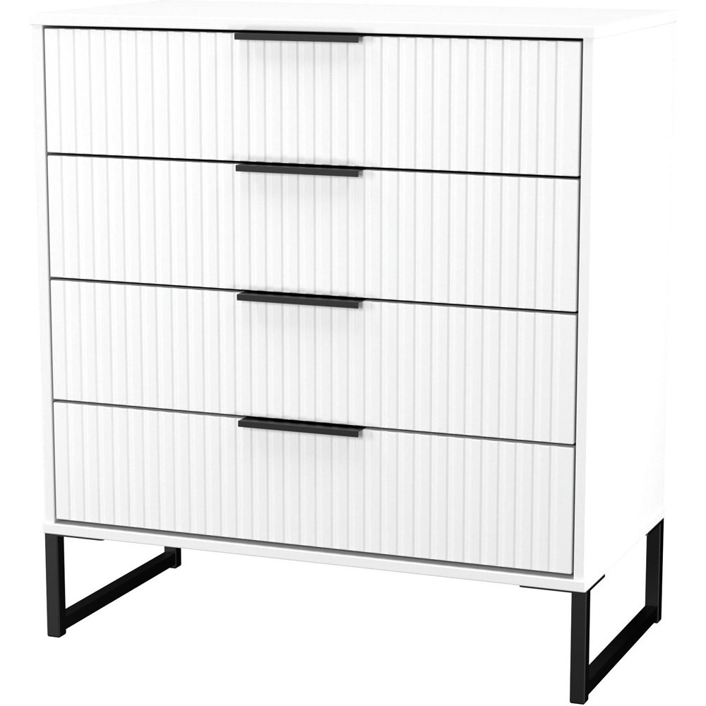 Crowndale Fluted 4 Drawer White Matt Chest of Drawers Ready Assembled Image 4