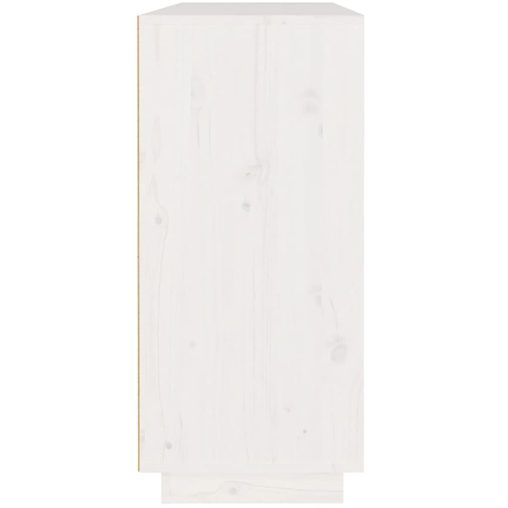 vidaXL 3 Door 2 Drawer White Solid Pine Wood Sideboard Image 4