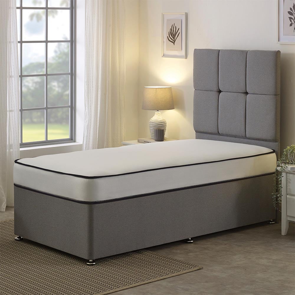 Extreme Comfort European Single Blue and White Flat Top Open Coil Spring Mattress Image 2