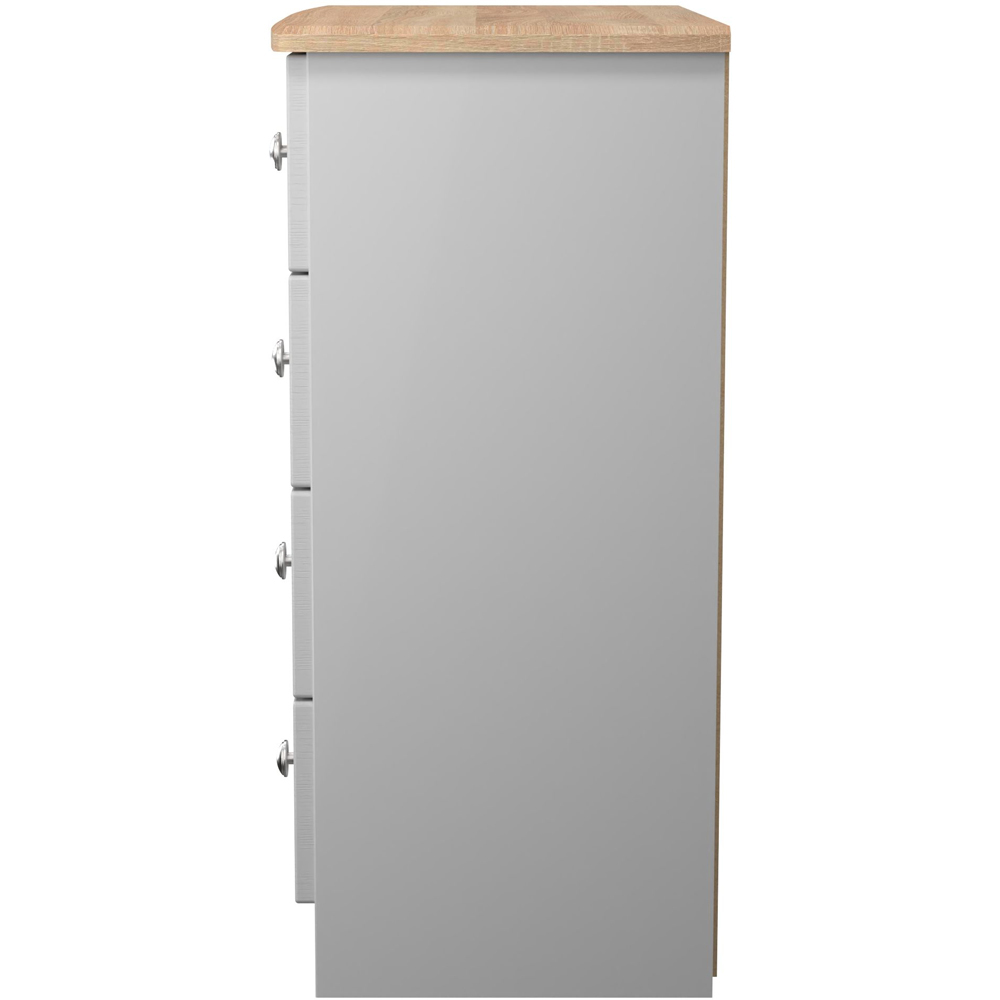 Crowndale Sussex 4 Drawer Grey Ash and Bardolino Oak Chest of Drawers Ready Assembled Image 4