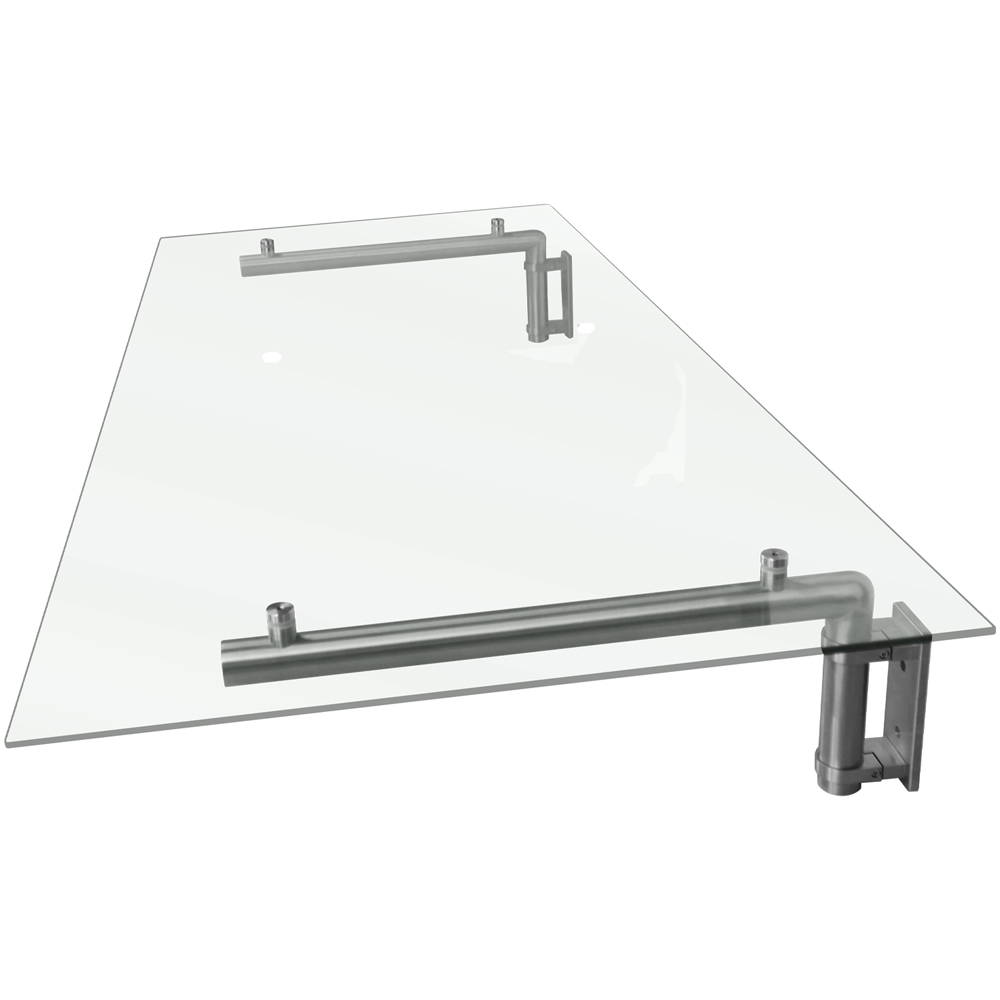 Monster Shop Silver Glass Door Canopy and Brackets 80 x 144cm Image 3
