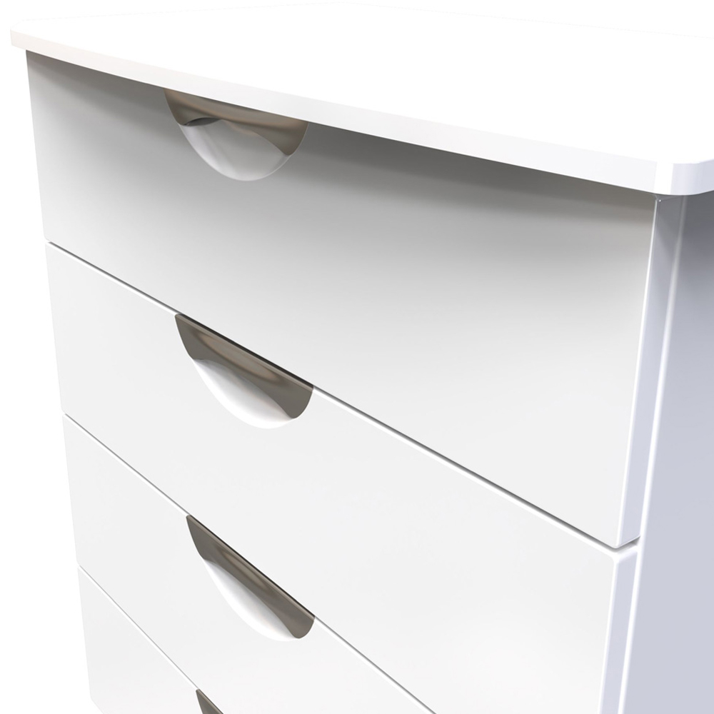Crowndale Camden 4 Drawer White Gloss Chest of Drawers Image 5