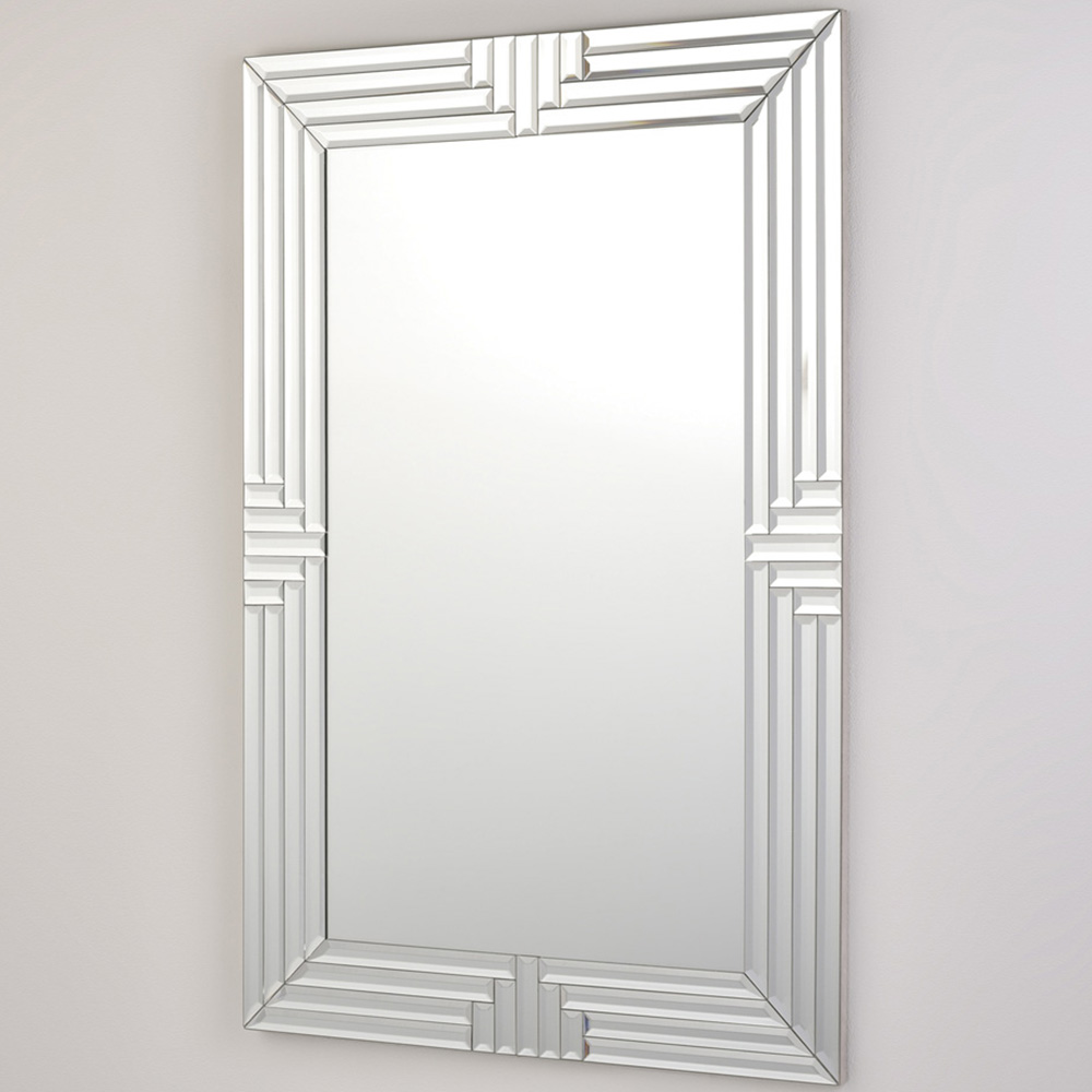 Silver Bevelled 4 Step Glass Mirror 120 x 80cm Image 2