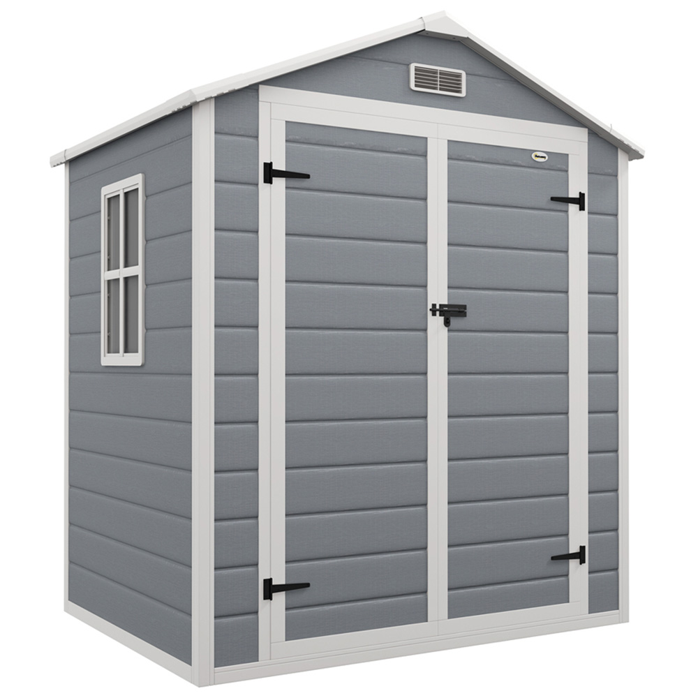 Outsunny 6 x 4.5ft Grey Storage Metal Shed Image 1