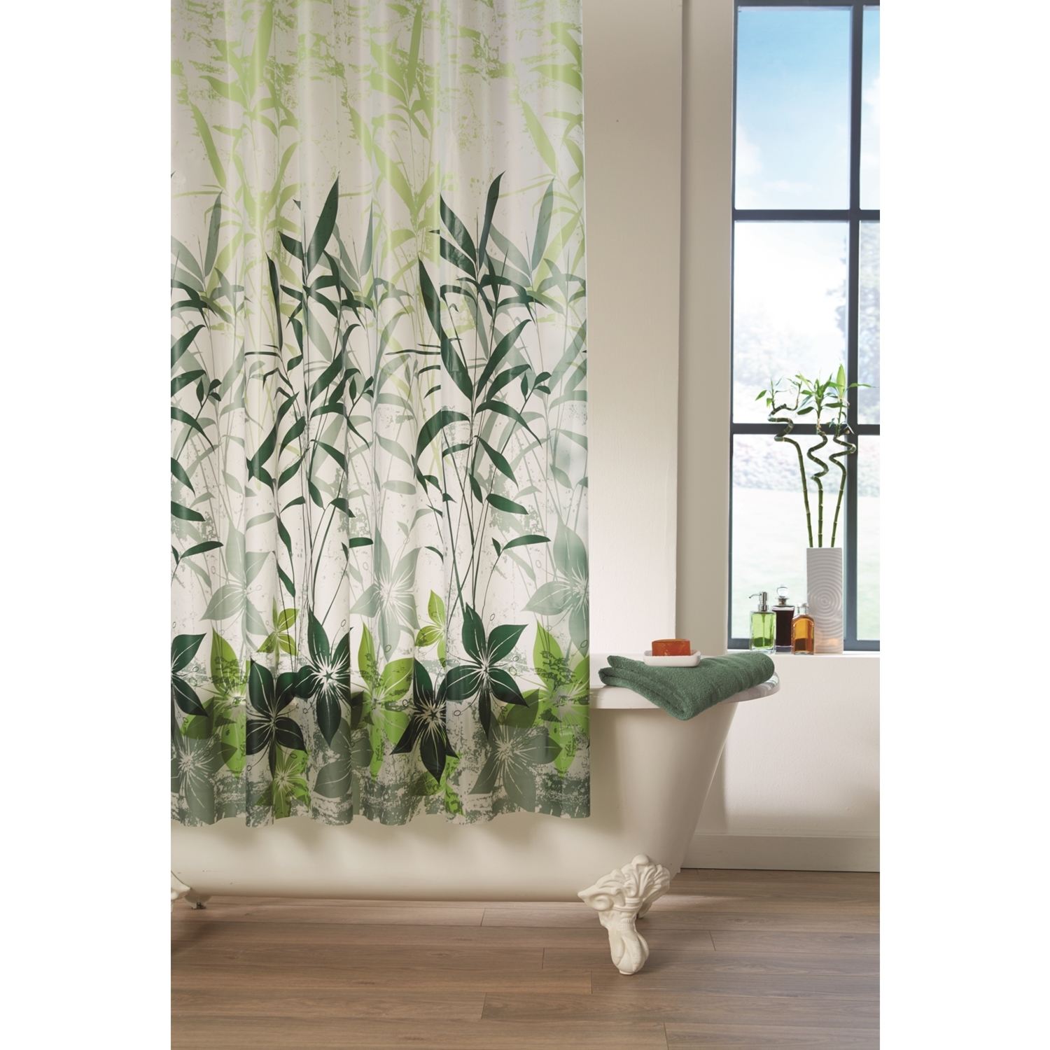 Waterline Green Jungle Shower Curtain 180 x 180cm Image