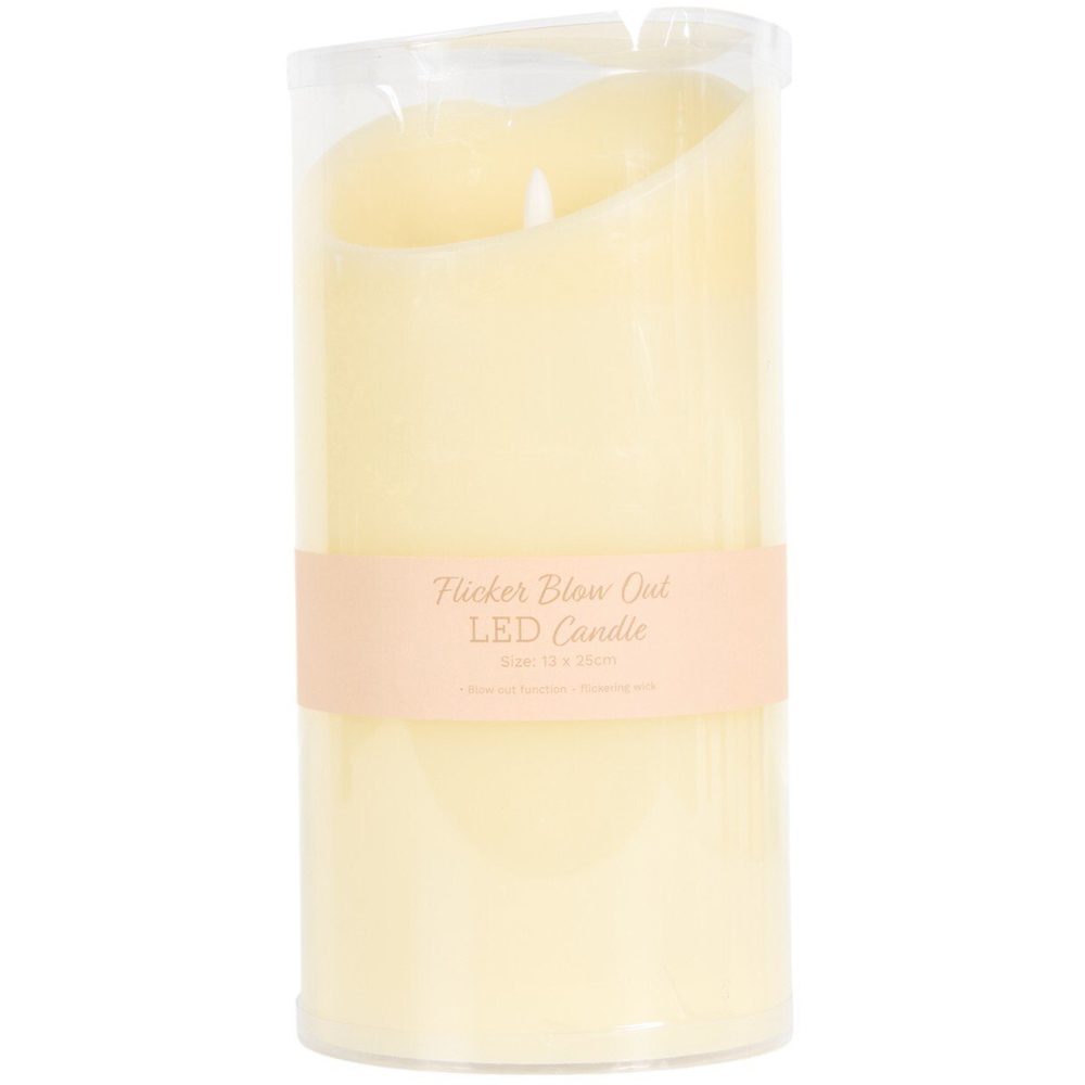 Flicker Blow Out LED Candle  - Neutral / 25cm Image 1