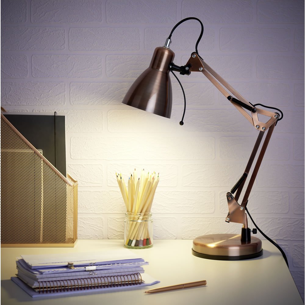 Wilko Angle Task Lamp Copper Image 6