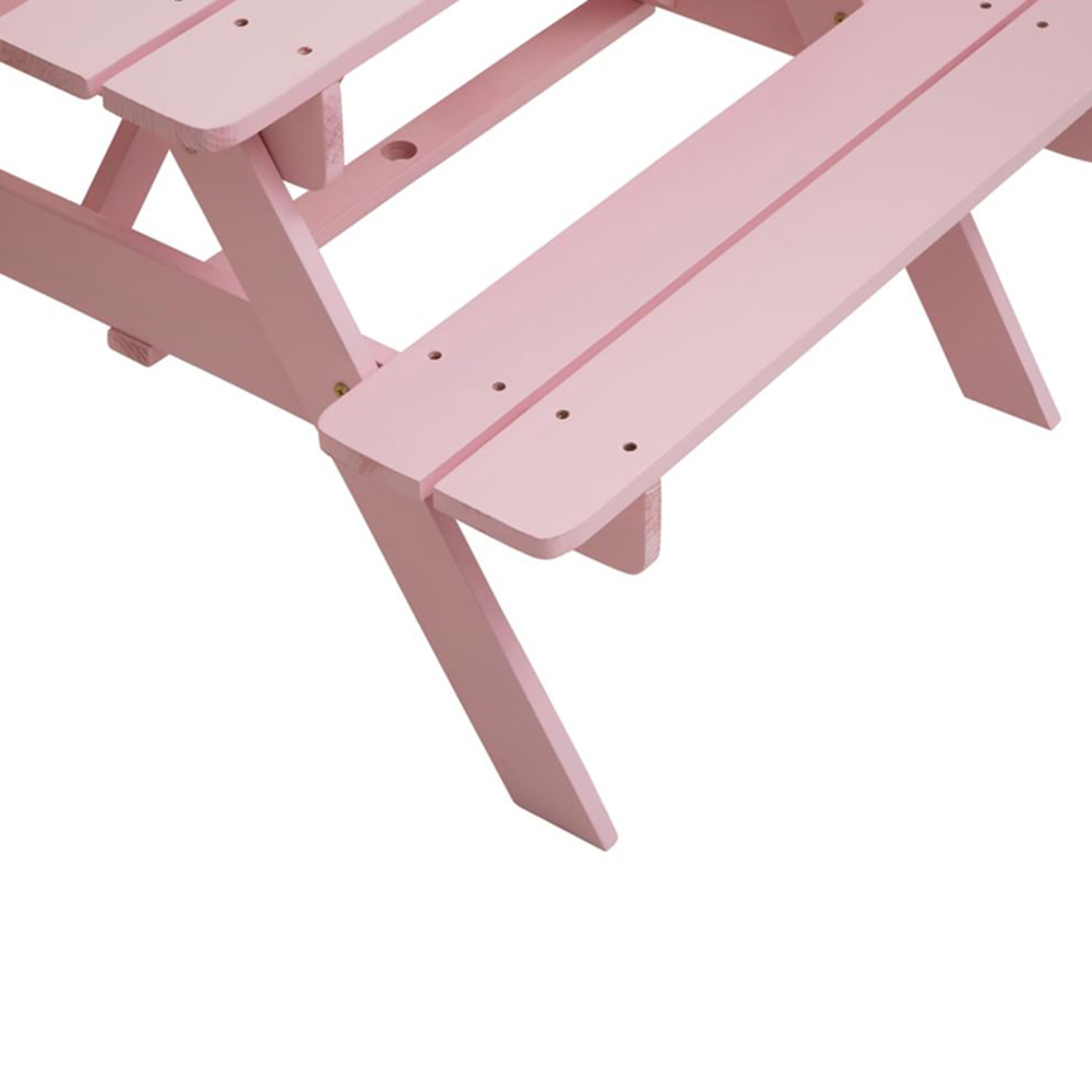 Premier Housewares Kids Brighton Wood Pink Picnic Bench Image 9