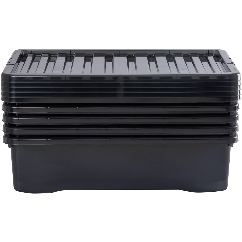 Wham Crystal 46L Smoke Underbed Box with Lid 5 Pack Image 5