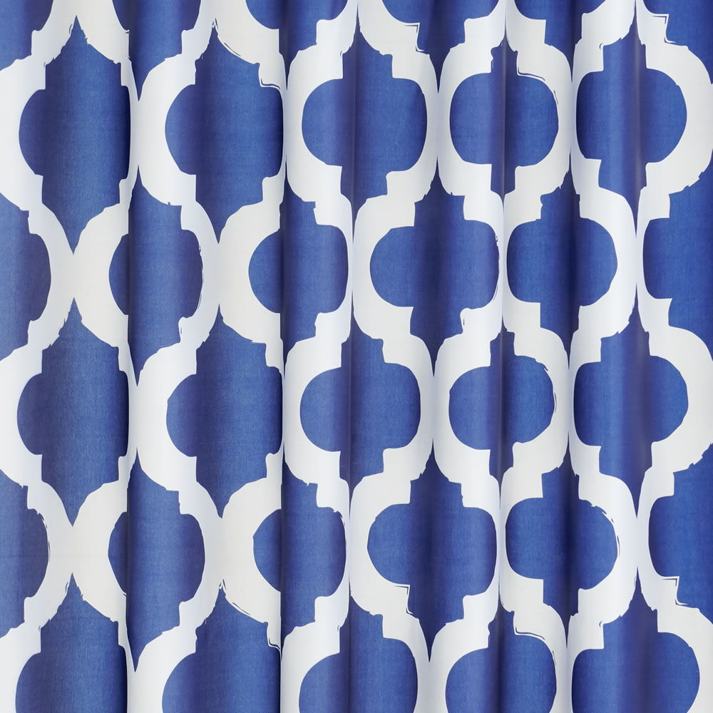 Wilko Fusion Blue and White Shower Curtain Image 2