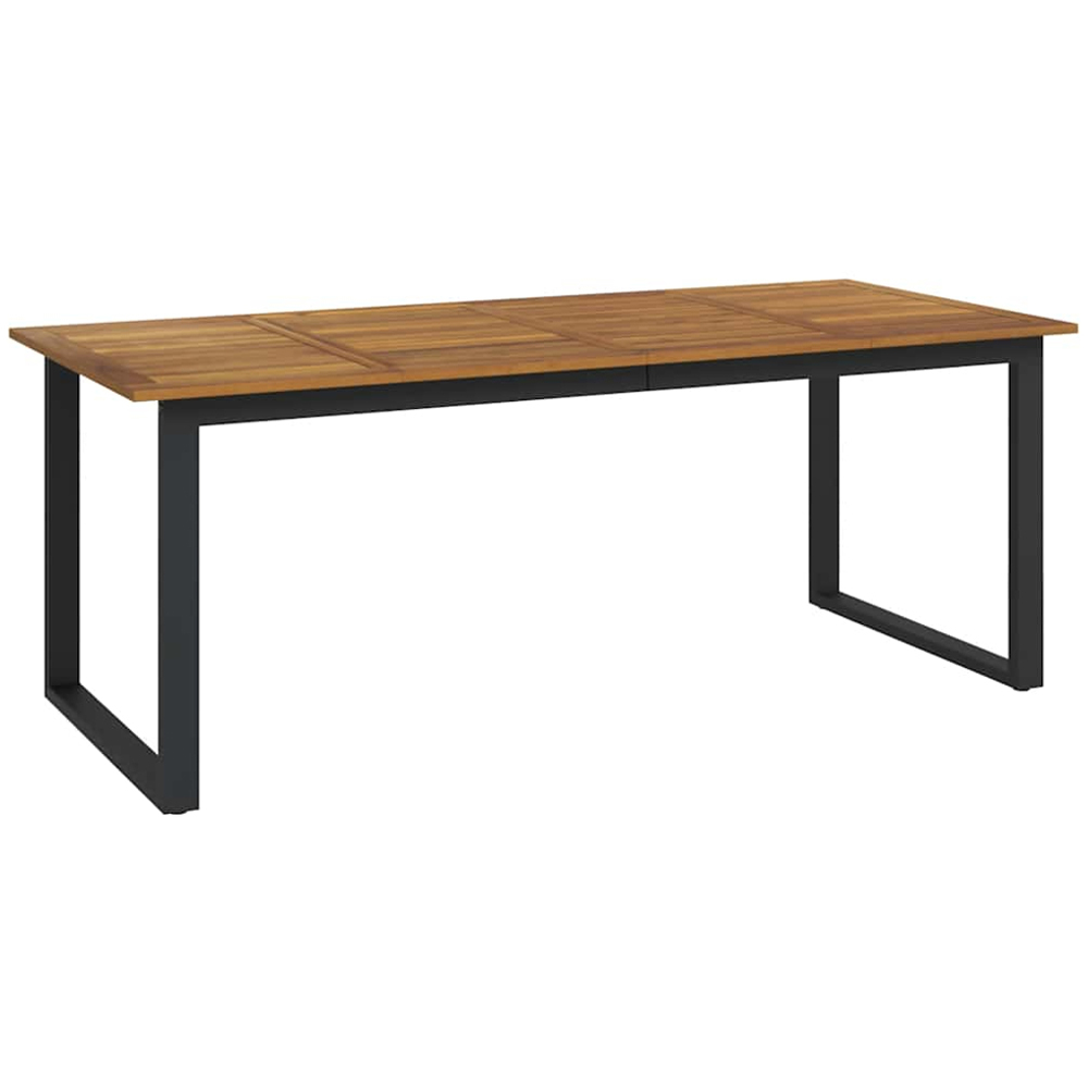 vidaXL Brown and Grey Solid Wood Acacia Garden Table 200cm Image 2